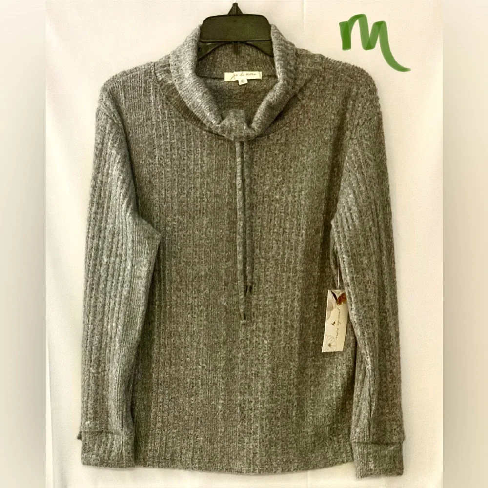 Cozy Gray Cowl Neck Sweater